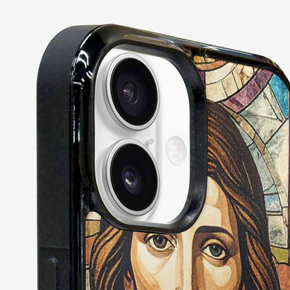 iPhone 16 Case — Jesus Face Small Cross And Faith, Personalized Phone Case