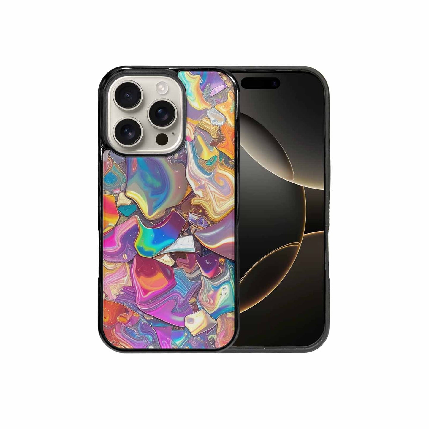 iPhone 16 Pro Case — Holographic Iridescent Shimmer Pattern Hundreds Of, Custom Print Case Cover