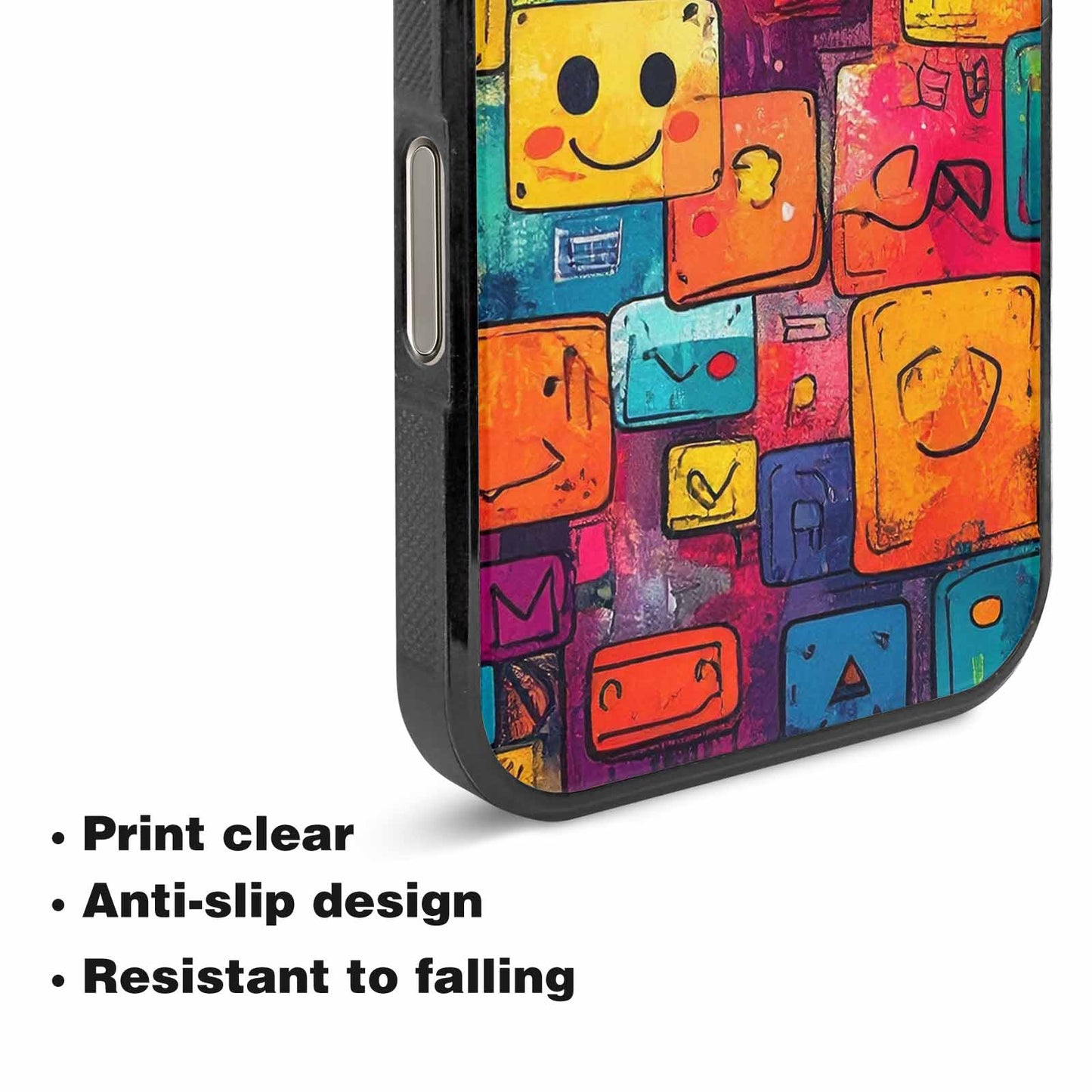 iPhone 16 Pro Max Case — Hand Drawn Icon Doodle Pattern Hundreds, Original Design Phone Case