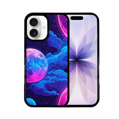 iPhone 17 Case — Neon Winter Moon Cartoon Cute, Custom Printed Phone Case