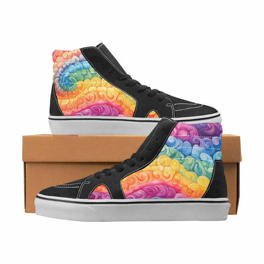 WOMEN'S Tie Dye High Top Canvas Custom Design Y2K Original Art Sneakers