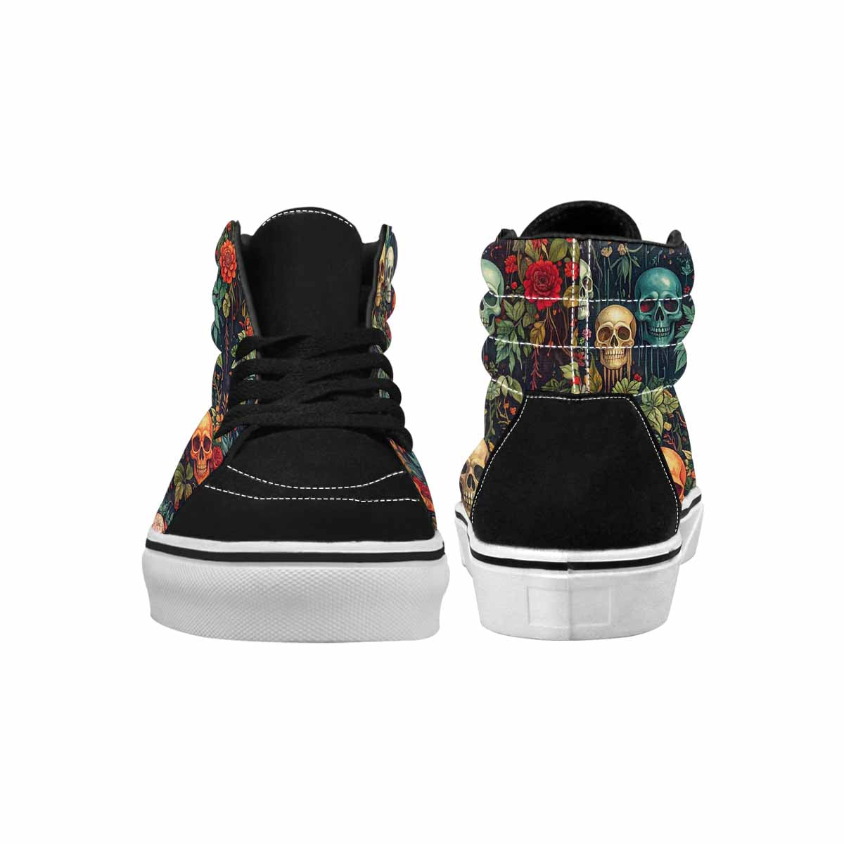 MEN'S Skulls  Botanical Skulls High Top Canvas Vivid Custom Sneakers