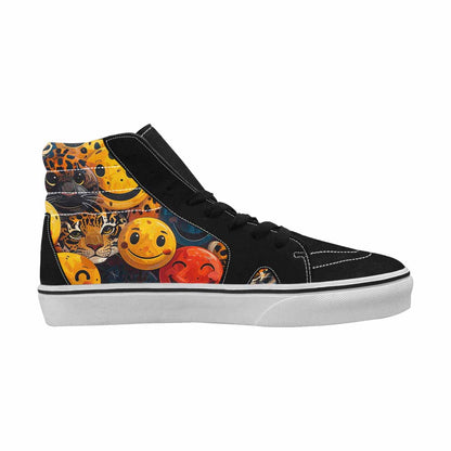 MEN'S Smiley Faces High Top Canvas Neon Fantasy Custom Shoes