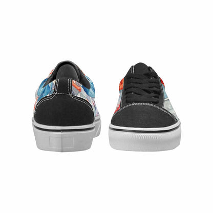 MEN'S Fish Scale Coral Canvas Lace-Up Cottagecore Custom Sneakers