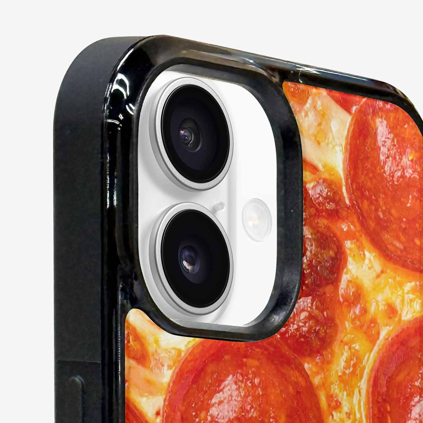 iPhone 16 Case — Pepperoni Pizza Background Art Filling Entire, Personalized Phone Case