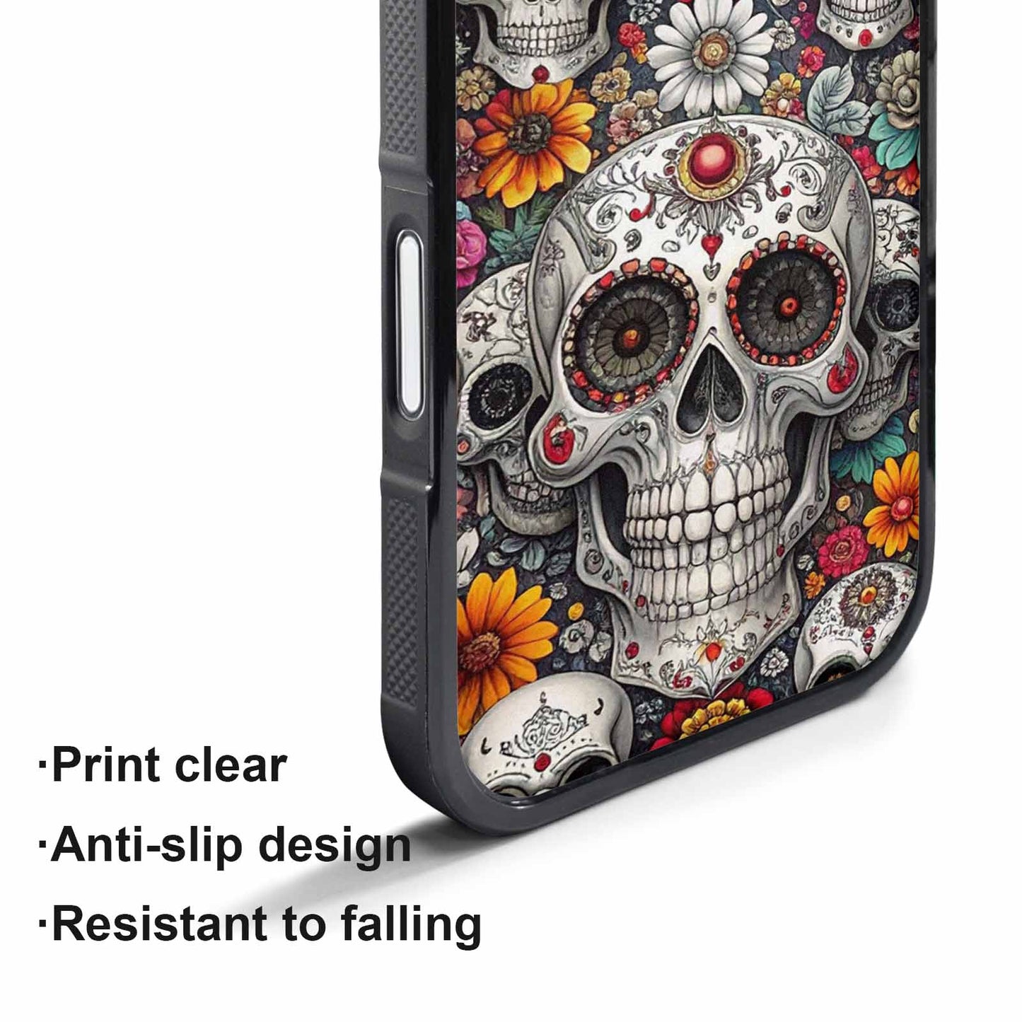 iPhone 17 Pro Max Case — Greyscale Black And White Gothic Skulls, Unique Phone Case Design