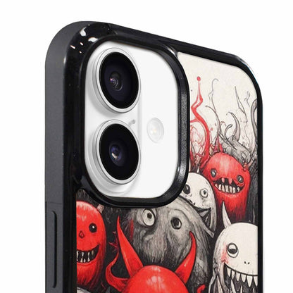iPhone 17 Case — Black &amp; Red Ink Cartoon Cute, Custom Printed Phone Case