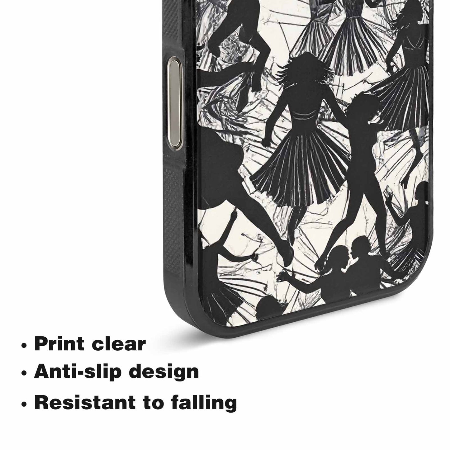 iPhone 16 Pro Case — Bold Dancing Figure Line Art Pattern, Custom Made Phone Cover