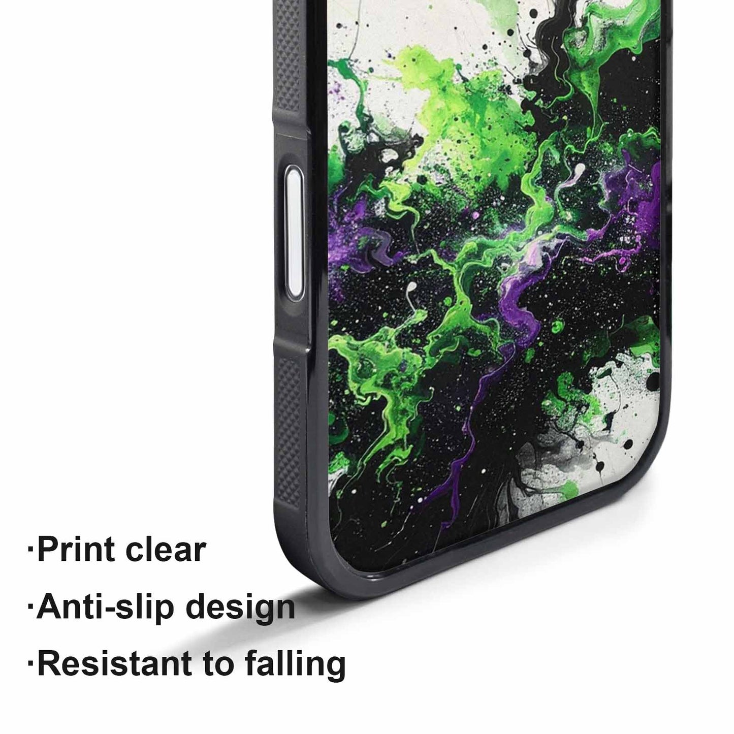iPhone 17 Pro Case — Black Green Ink Galaxy Nebula Galaxy, Personalized Phone Case