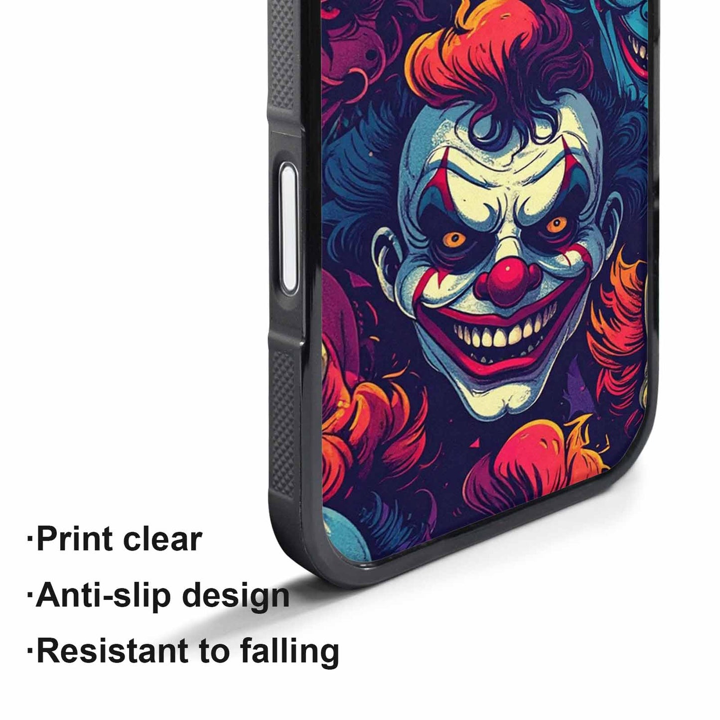 iPhone 17 Pro Case — Evil Clowns Heads Faces Overlapping Cartoon, Custom Print Case Cover
