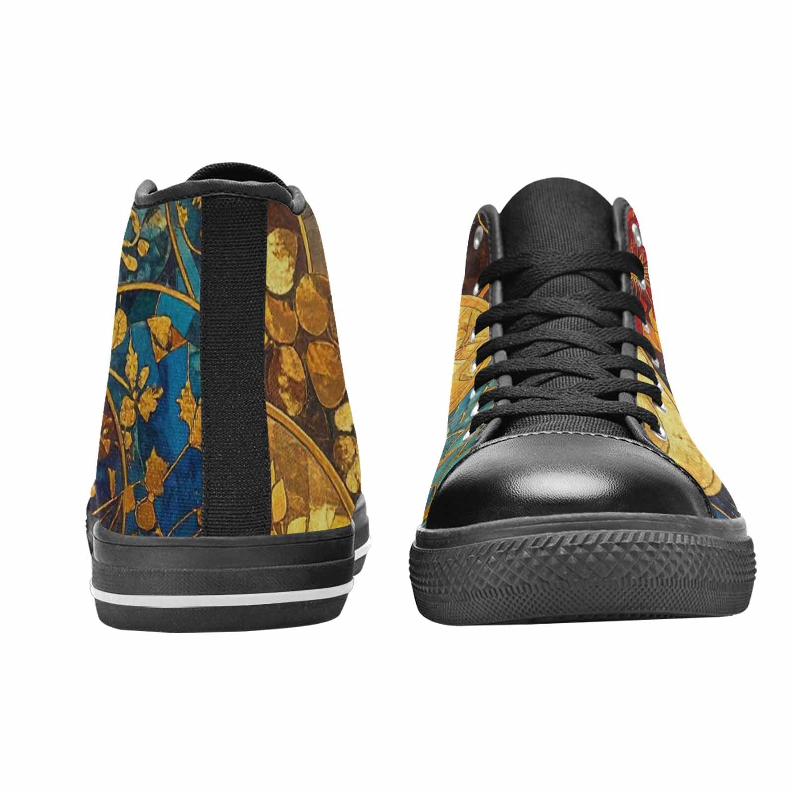 MEN'S Klimt-Style Gold Leaf High Top Canvas Dark Academia Custom Sneakers