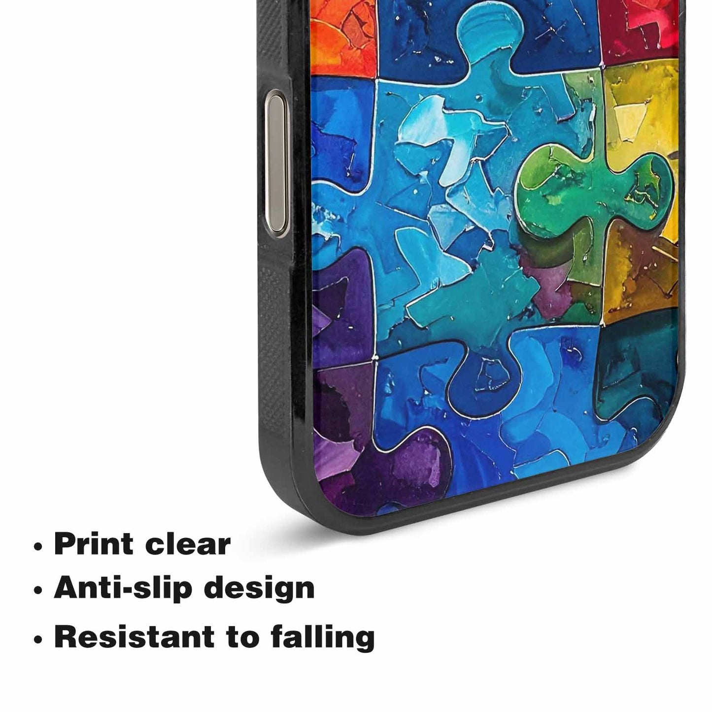 iPhone 16 Pro Max Case — Autism Puzzle Pieces Puzzle Piece Pattern, Custom Print Case Cover