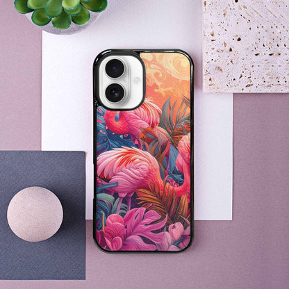 iPhone 16 Case — Flamingo Tropical Flamingo Tropical Pattern Hundreds, Customized Protective Case
