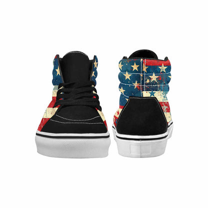 WOMEN'S American Flag Stars High Top Canvas Grunge Custom Sneakers