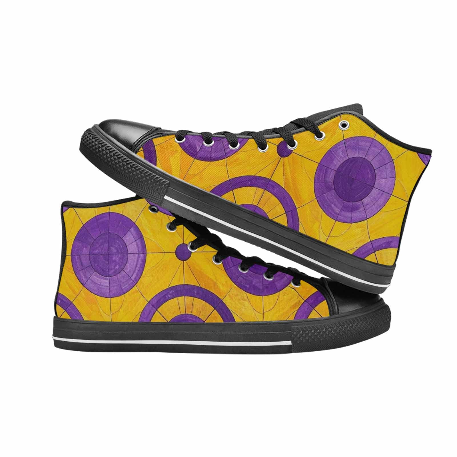 MEN'S Intersex Flag Color High Top Canvas Dark Academia Sneakers