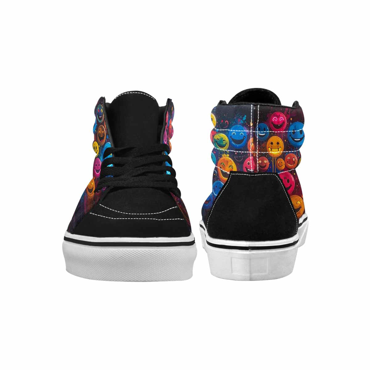 MEN'S Smiley Faces × Glow High Top Canvas Aesthetic Shoes