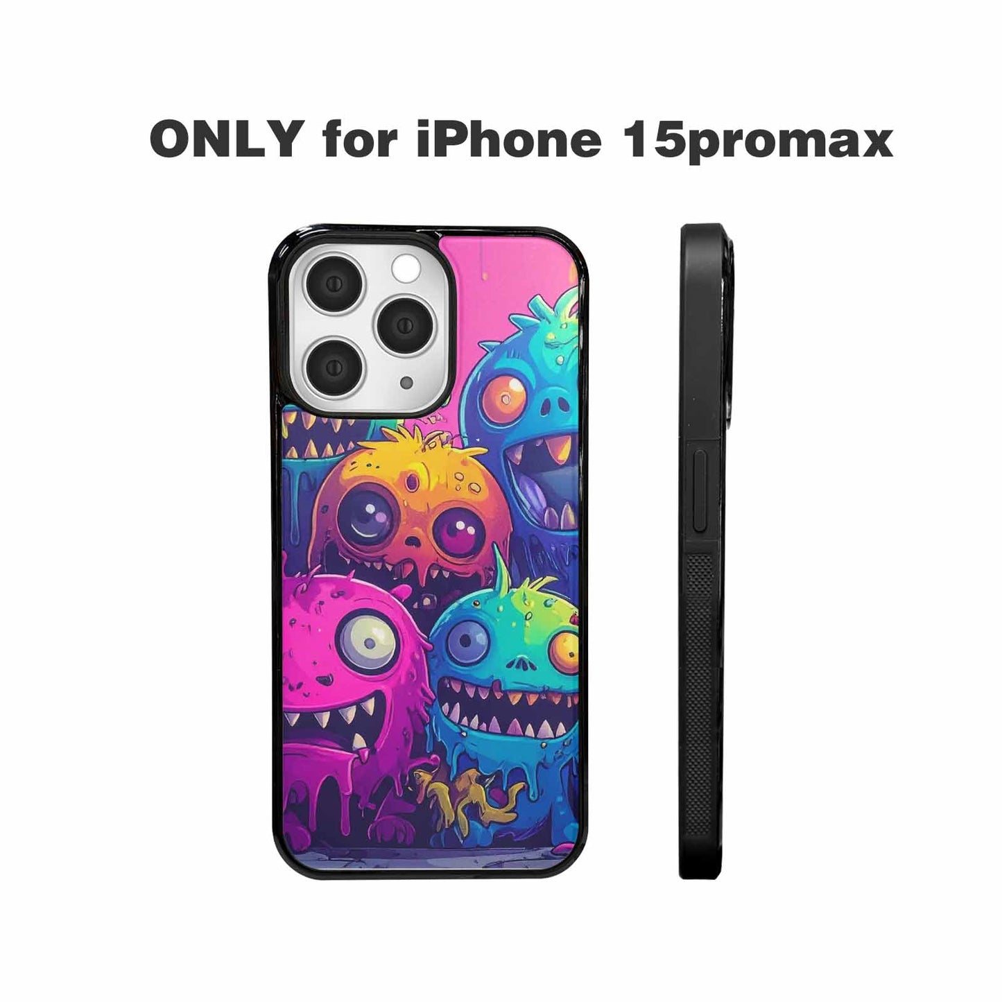 iPhone 15 Pro Max Case — Overlapping Endlessly No Empty Space Monsters, Customized Protective Case