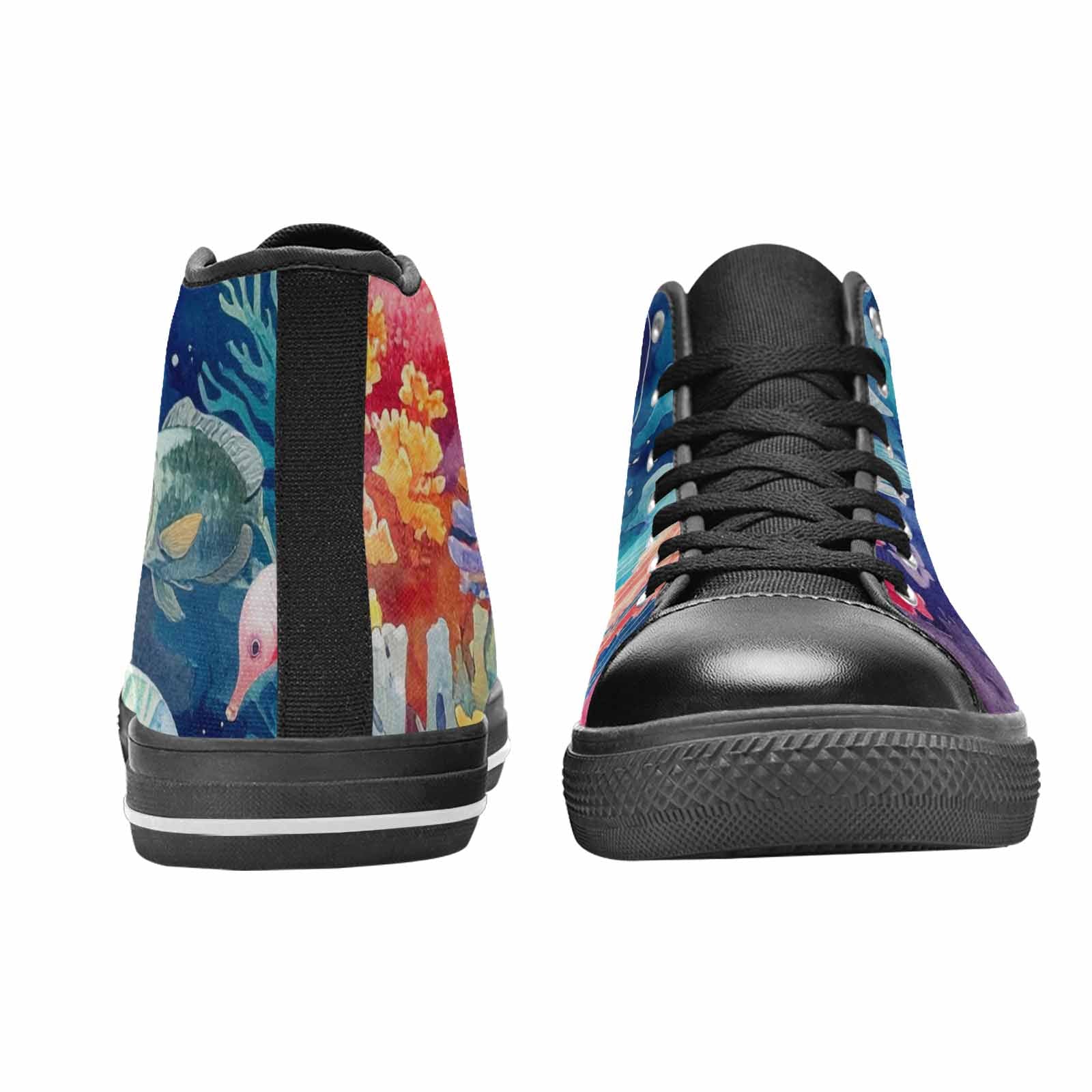 WOMEN'S Fish Scale Coral High Top Canvas Dreamcore Custom Sneakers
