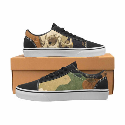WOMEN'S Military Camo Skull Canvas Lace-Up Surreal Custom Sneakers