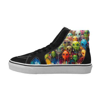 MEN'S Aliens  Camo Melting High Top Canvas Aesthetic Custom Shoes