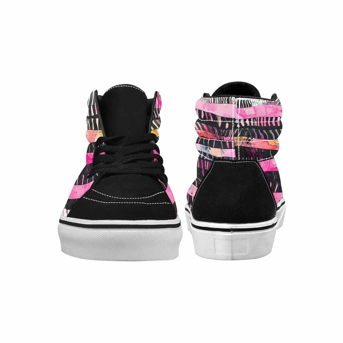 MEN'S Zebra Stripe Burst High Top Canvas Vivid Sneakers