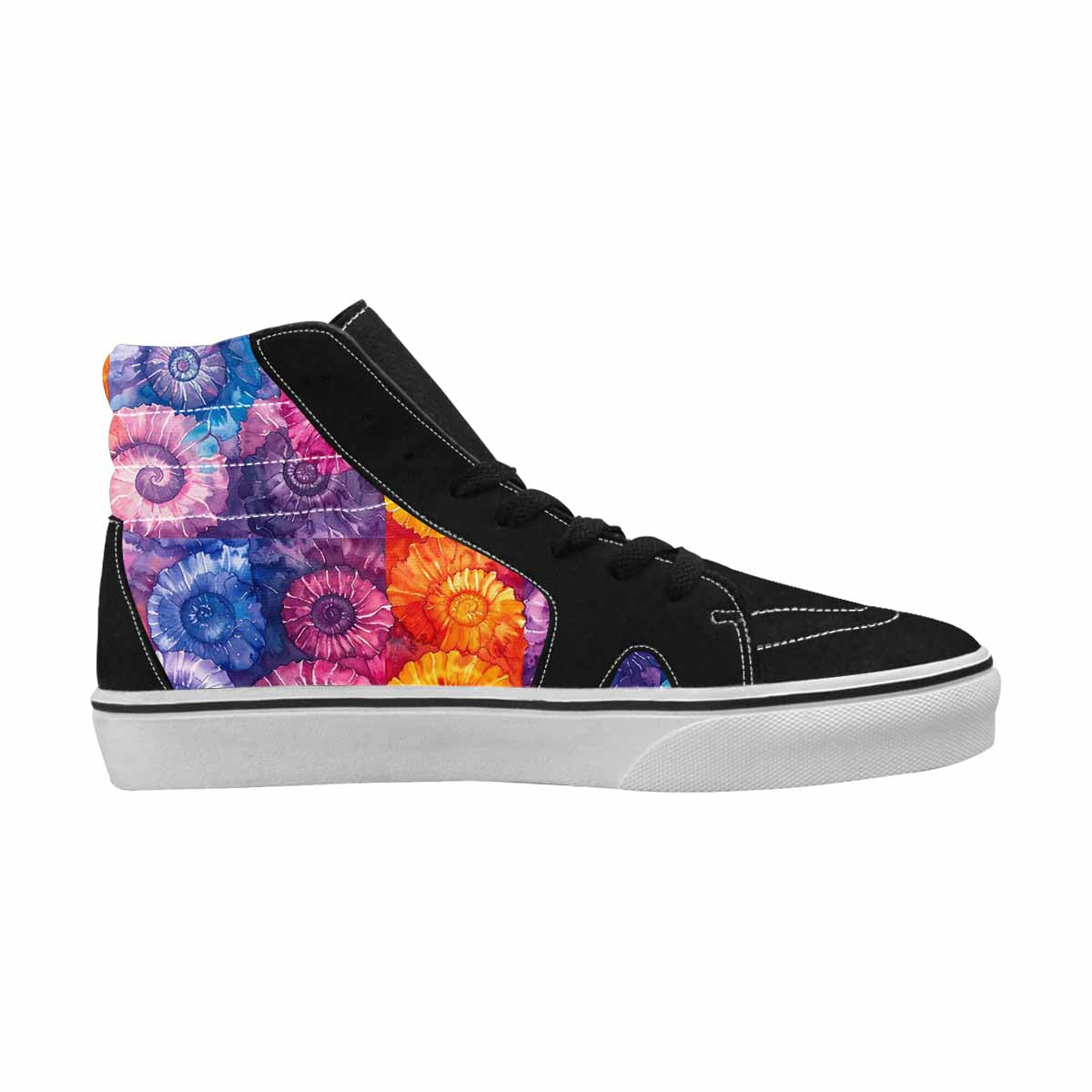 WOMEN'S Tie Dye Swirl High Top Canvas Wallpaper Art Sneakers