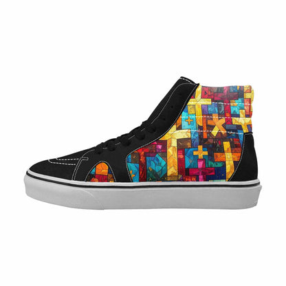 MEN'S Faith Cross High Top Canvas Dark Academia Custom Sneakers