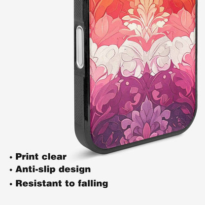 iPhone 16 Case — Lesbian Flag Color Theme Small Rainbow, Original Design Phone Case