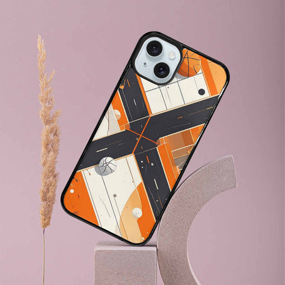 iPhone 15 Plus Case — Basketball Pattern Court Lines And Balls, Unique Phone Case Design
