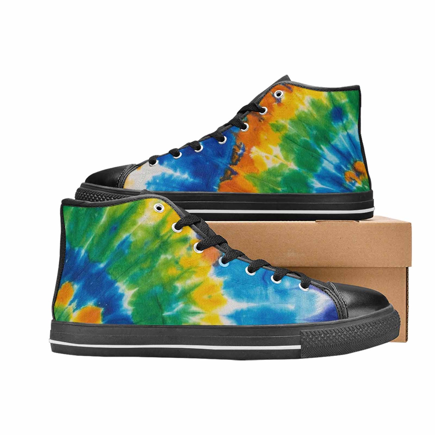 MEN'S Tie Dye Color Twist High Top Canvas Surreal Sneakers