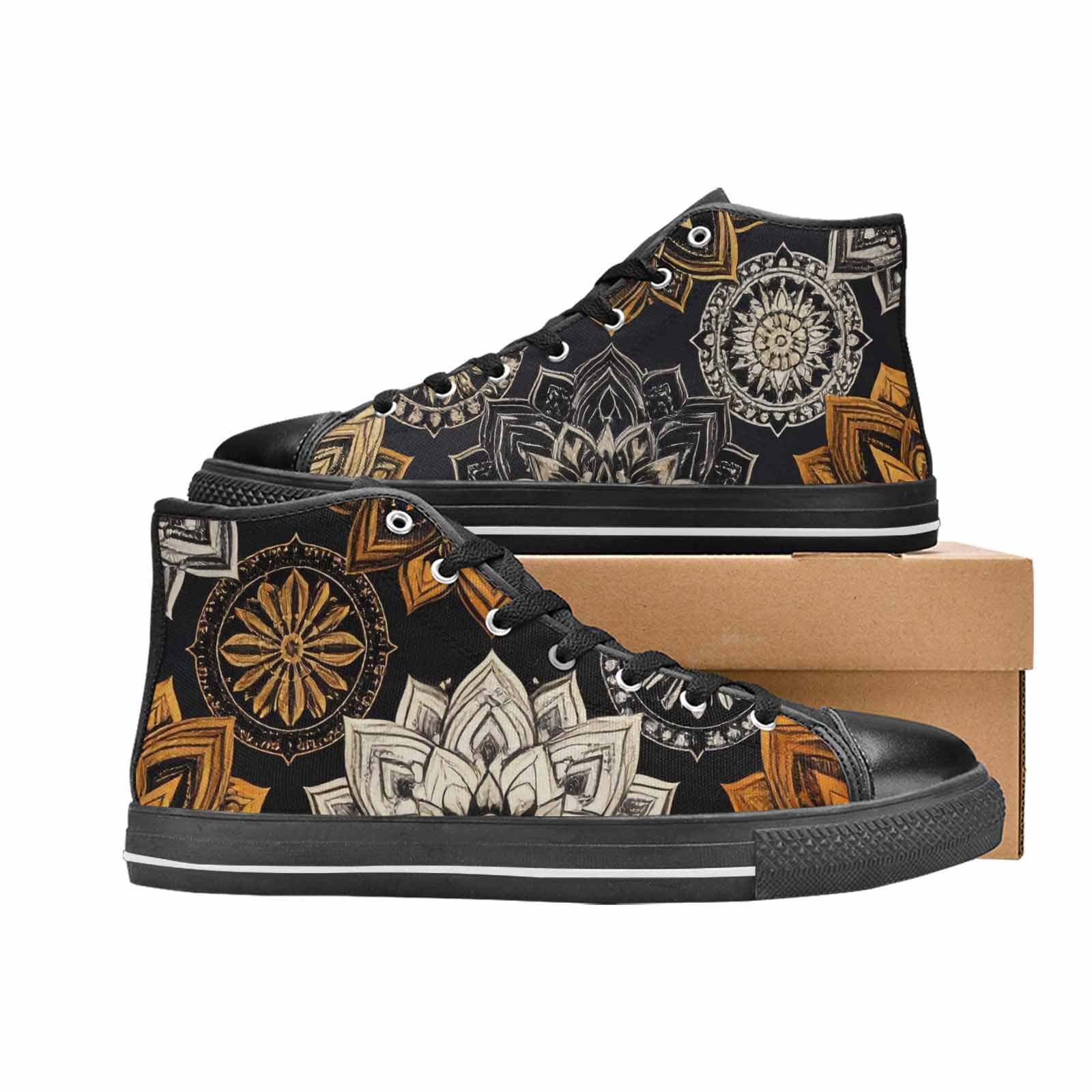 MEN'S Mandala High Top Canvas Vibrant Chaos Sneakers