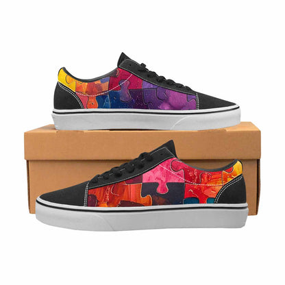 WOMEN'S Autism Puzzle Pieces Lace-Up Canvas Wallpaper Art Sneakers