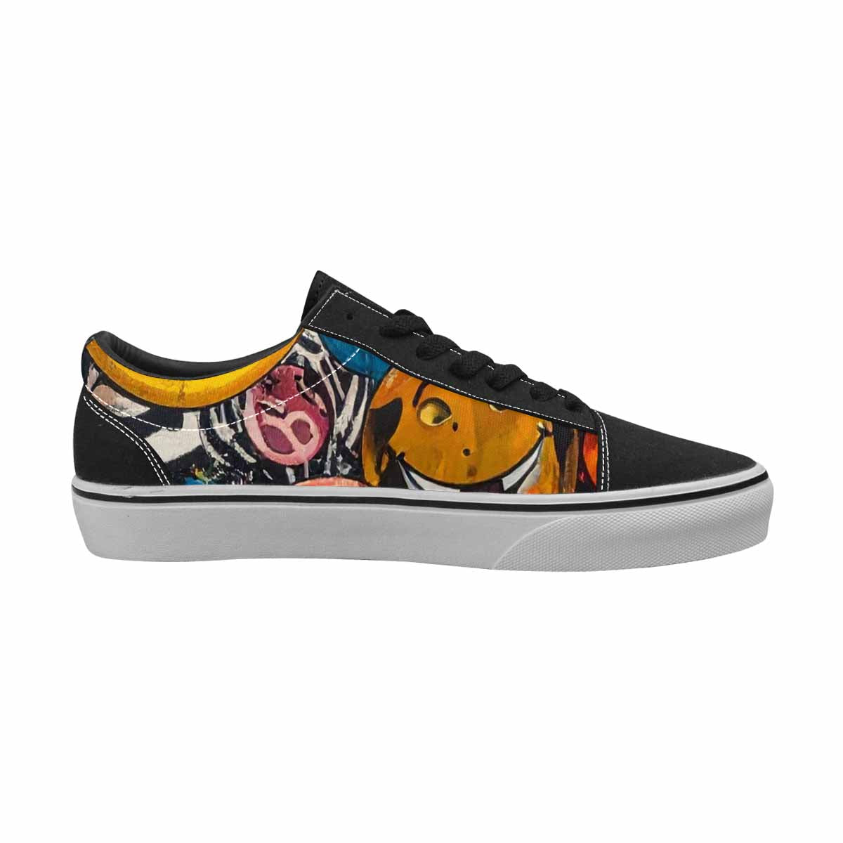 WOMEN'S Smiley Faces Lace-Up Canvas Neon Fantasy Shoes