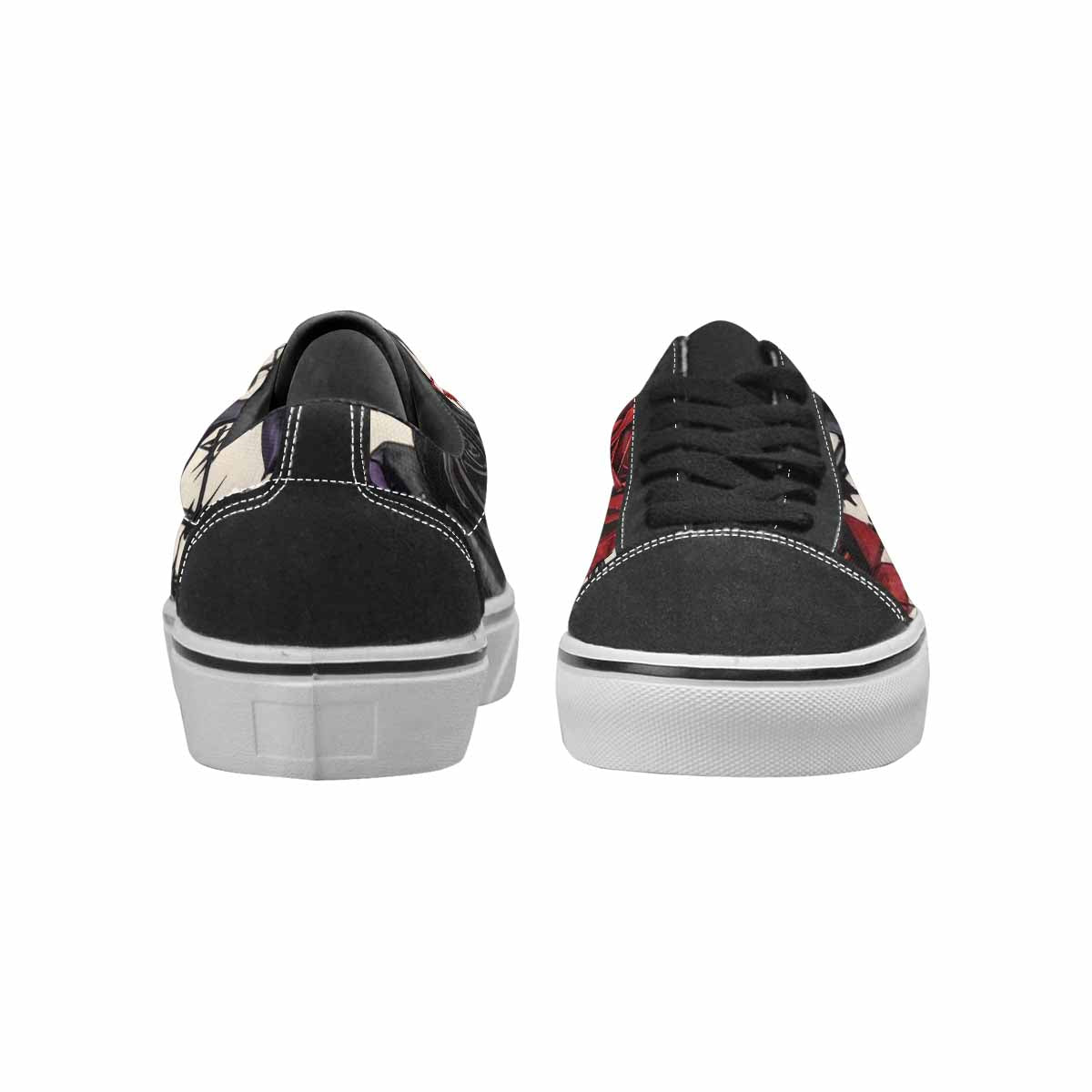 WOMEN'S Black Gothic Rose Canvas Lace-Up Y2K Shoes