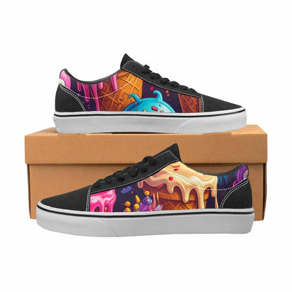 WOMEN'S Melting Ice Cream Monster Lace-Up Canvas Surreal Custom Shoes