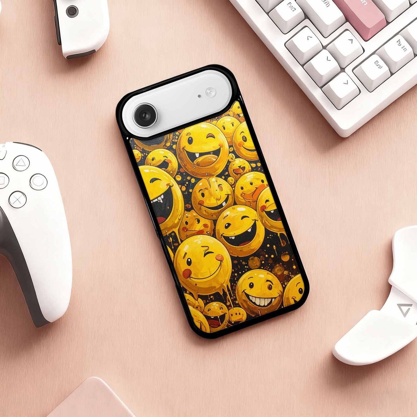 iPhone 17 Air Case — Melting Moon Smiley Yellow Version Original, Custom Made Phone Cover