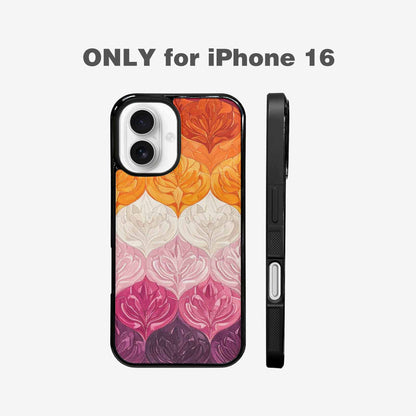 iPhone 16 Case — Lesbian Flag Color Theme Small Rainbow, Customized Protective Case