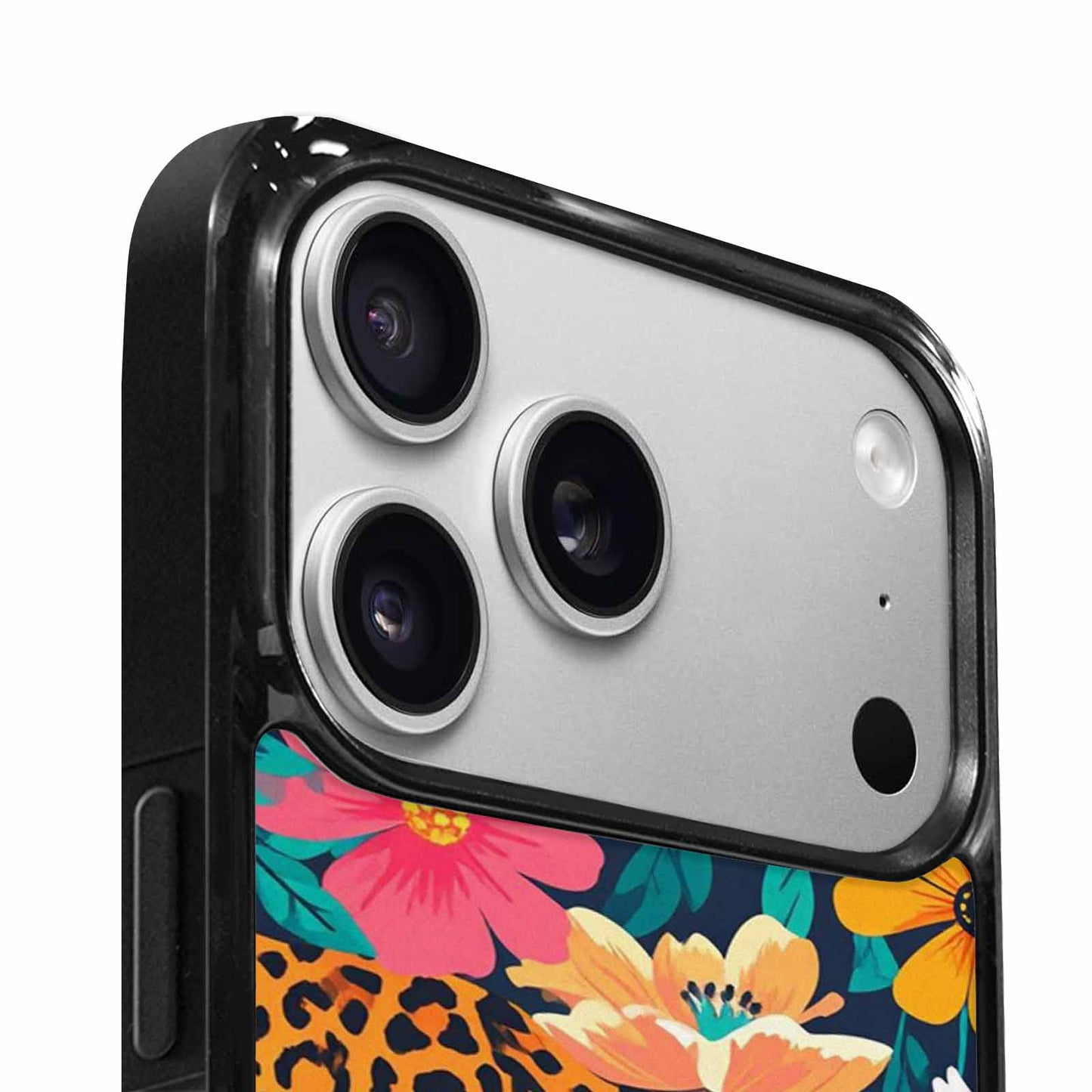 iPhone 17 Pro Case — Leopard Print Floral Seamless Pattern Animal, Custom Printed Phone Case
