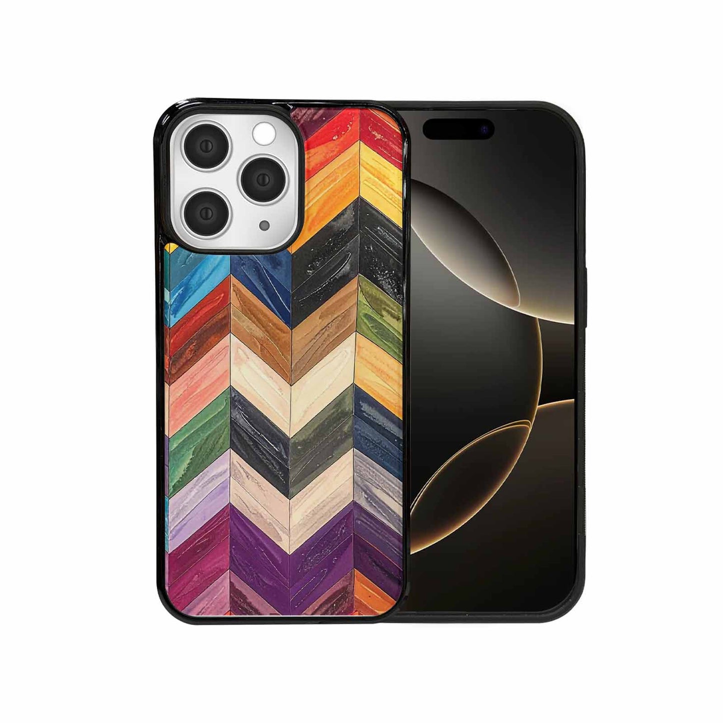 iPhone 15 Pro Max Case — Progress Pride Flag Color Theme Small, Custom Printed Phone Case