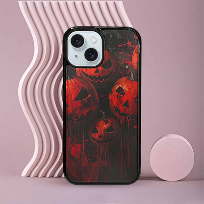 iPhone 15 Case — Bloody Pumpkin Face, Personalized Phone Case