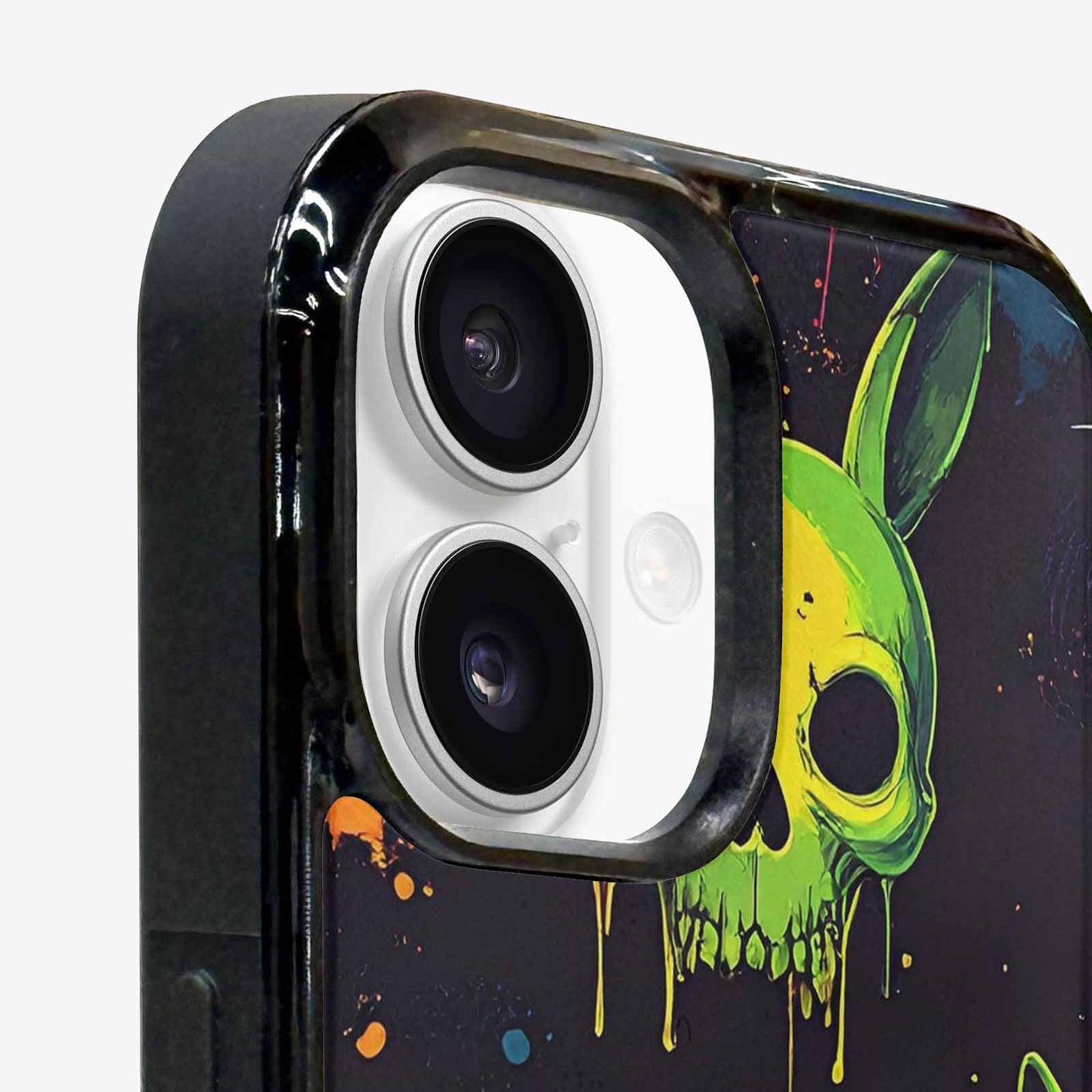 iPhone 16 Plus Case — Radioactive Ghost Bunny Skull Sm, Custom Art Phone Cover