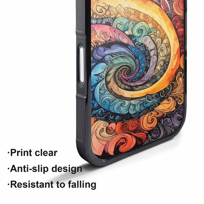 iPhone 17 Pro Case — Tie Dye Swirls Black White Tie, Personalized Phone Case