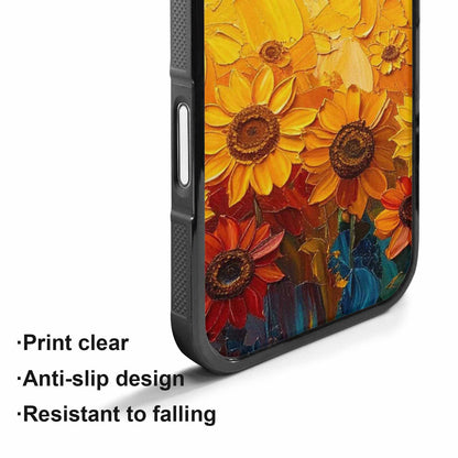 iPhone 17 Case — Impressionist Sunflower Brushstroke Pattern Floral, Custom Designed Case Cover