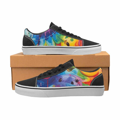 WOMEN'S Smiley Facessmiley Faces  Lace-Up Canvas Vibrant Chaos Custom Sneakers