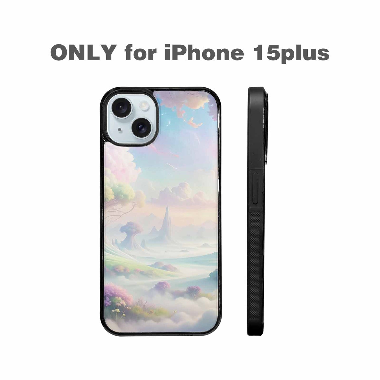 iPhone 15 Plus Case — Surrealist Dreamscape Illustration Pattern, Custom Print Case Cover