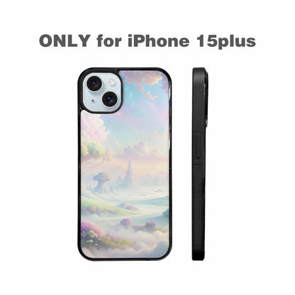 iPhone 15 Plus Case — Surrealist Dreamscape Illustration Pattern, Custom Print Case Cover