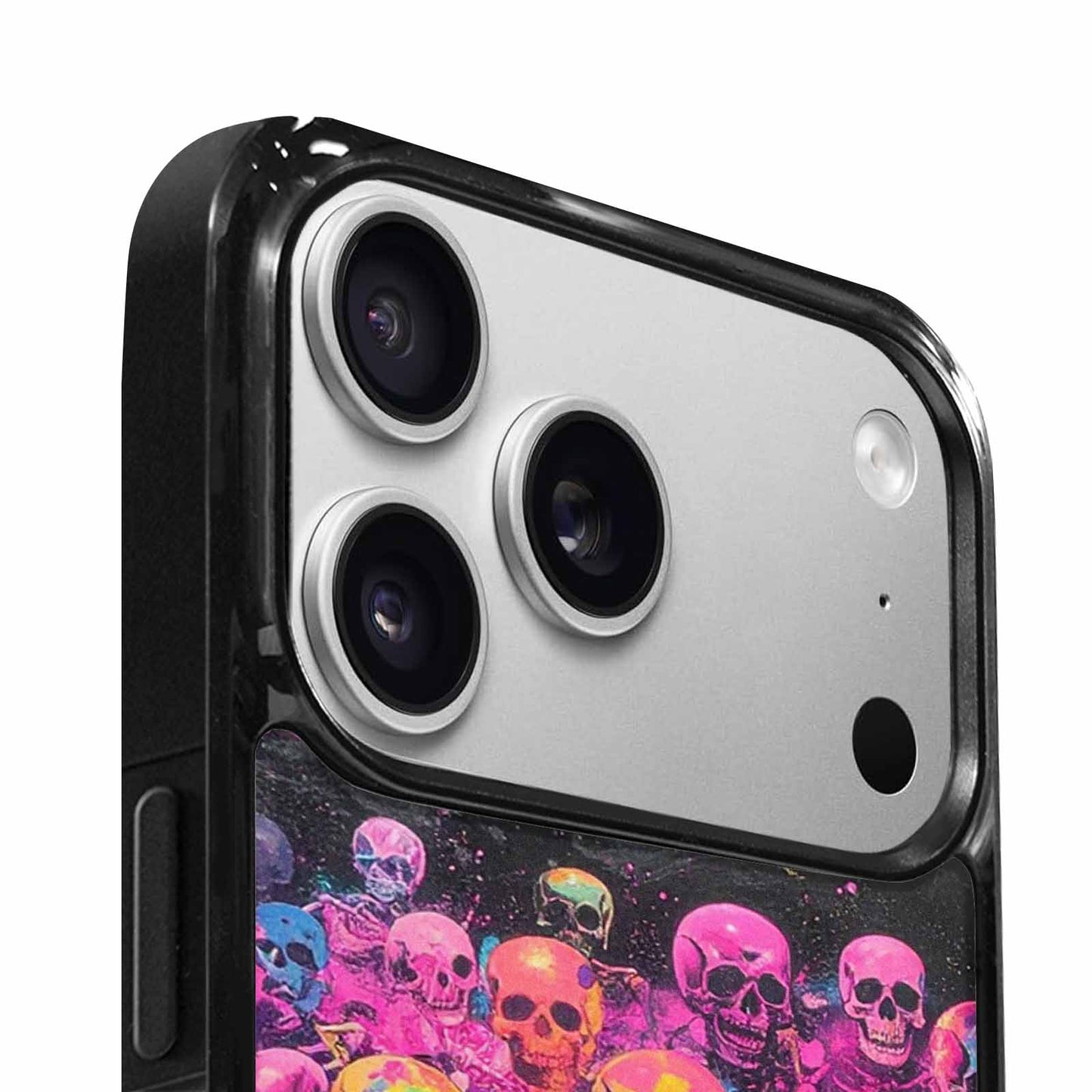 iPhone 17 Pro Max Case — Skeletons Neon Pink Glowskelet Original Art, Personalized Phone Case