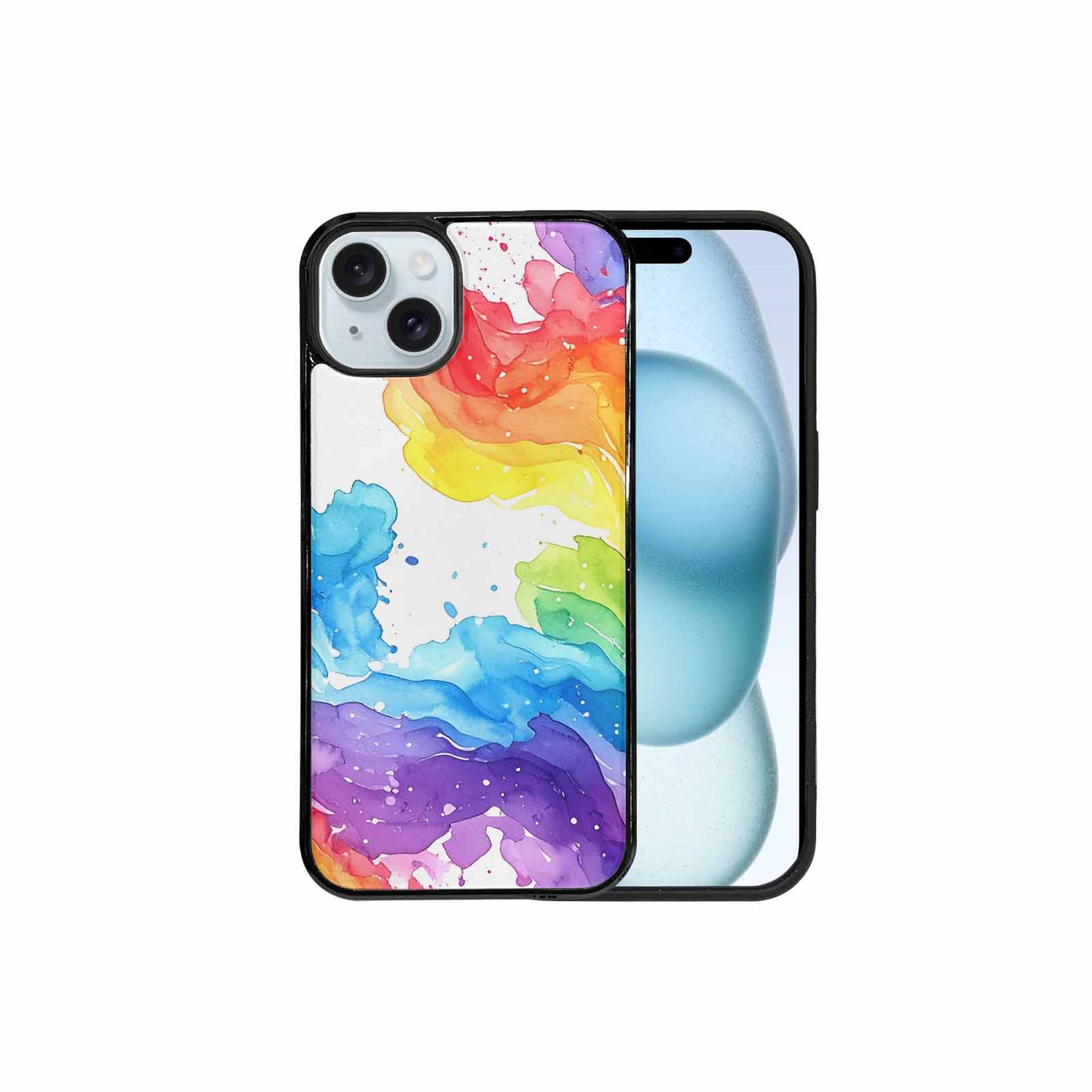 iPhone 15 Plus Case — Watercolor Splash Abstract Pattern Seamless Repeat, Custom Art Phone Cover