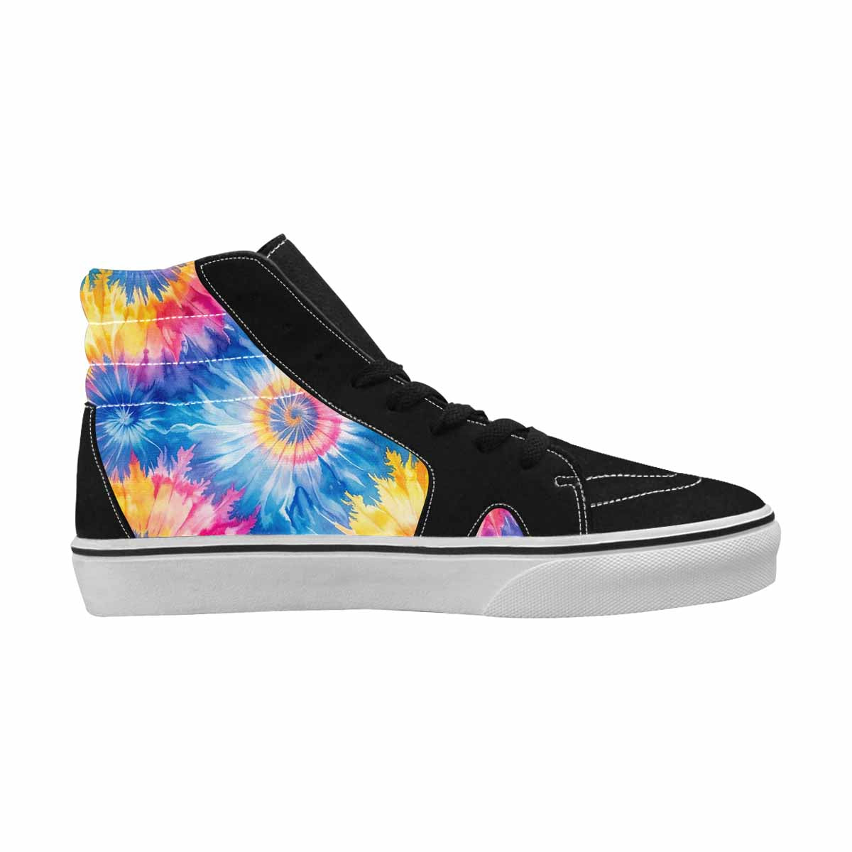 WOMEN'S Tie Dye Swirl High Top Canvas Wallpaper Art Custom Sneakers