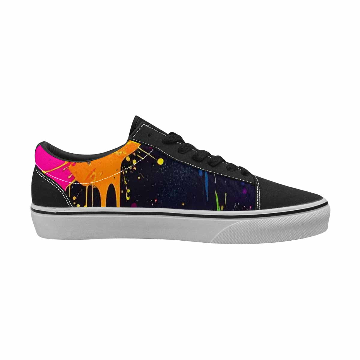 MEN'S Paint Splatter Canvas Lace-Up Vibrant Chaos Custom Shoes